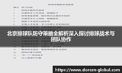 北京排球队防守策略全解析深入探讨排球战术与团队协作